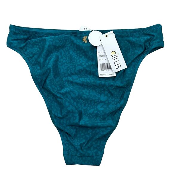 CITRUS Women’s High‎ Waist Bikini Bottom in Jade-Size M - Picture 2 of 4